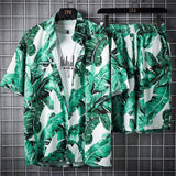 Beach Clothes For Men 2 Piece Set Quick Dry Hawaiian Shirt and Shorts Set Men Fashion Clothing