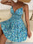 Floral Print Boho Beach Dress Sexy V Neck Mini Dress