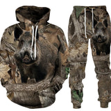 Casual Camouflage Hunting Animal Wild Boar 3D Hoodie Sweatshirt