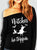 Witches Be Trippin Halloween Slouchy Sweatshirt Black