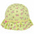 Infant Girl's Bucket Hat, Lime and Pink Cotton Floral Print Hat,