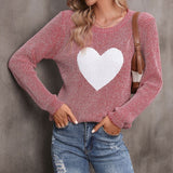 Fashion Valentine Love Heart Knit Sweater Pullovers