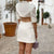 Waist Cut Out Fashion Party White Blazer Dress