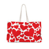 Uniquely You Weekender Tote Bag, Love Red Hearts