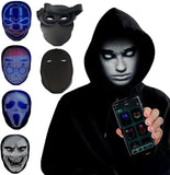 Masques faciaux d'Halloween Masque lumineux LED polychrome Masque changeant de visage Accessoires de bar de fête