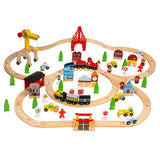 100pcs Wooden Train Set Learning Toy Kids Children Rail Lifter