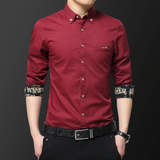 Chemise boutonnée à manches longues pour homme avec détails floraux