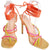 Multicolor Combination Strap Square Toe Stiletto High Heel Sandals