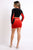 Colorblock Velvet Top & Matching Mini Skirt - 2 Piece Cute Outfit Set