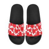 Mens Slide Sandals,      Love Red Hearts