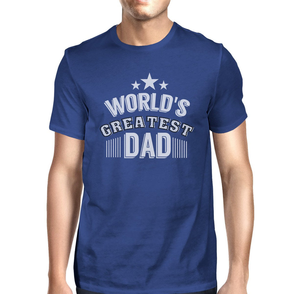 World's Greatest Dad Mens Blue Cotton T-Shirt
