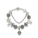 Bracelet de perles de charme en perles d'émail cristal