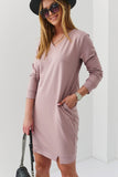 Smooth bauble dress with pockets cappuccino FI682