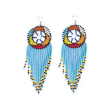 Traditional Drop maasai Beaded Earrings, drop African coil earrings