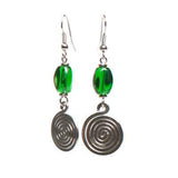 Spiral and Bead Drop Women musical Earrings coil African earrings