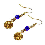 Spiral Women drop African brass Earrings coil musical earrings