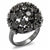 LO1631 - TIN Cobalt Black Brass Ring with AAA Grade CZ  in Jet