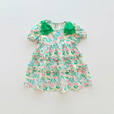Baby Girl Floral Pattern Summer Puff Sleeves Dress