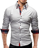 Chemise Slim Fit à double col boutonnée sur le devant pour homme