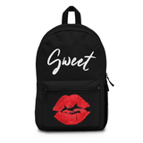 Backpack - Large Water-resistant Bag, Valentine  Red Lips Sweet Kiss