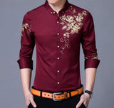 Chemise boutonnée sur le devant pour homme avec motif floral