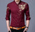 Mens Button Front Shirt with Floral Design