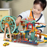 Blocs de construction de château d'architecture Marble Run, figurines d'action de voiture, jouets éducatifs pour enfants et amis, cadeaux de noël pour garçons